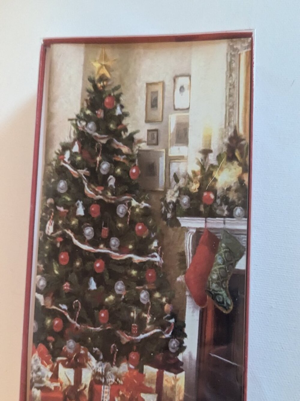 NWT 16 Cozy Christmas Tree Scene Fireplace Holiday Cards Paper Magic Sealed Box